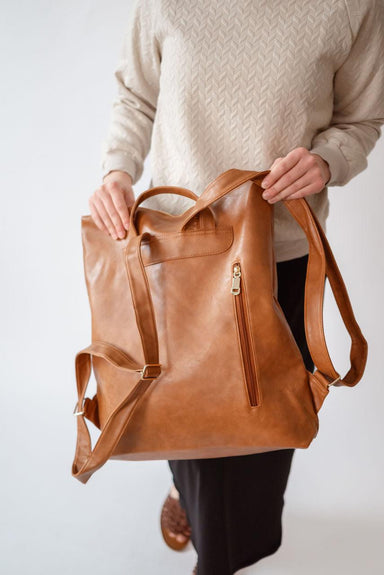 Reese Oversized Backpack in Camel - Reese Oversized Backpack in Camel - undefined - Salt and Honey