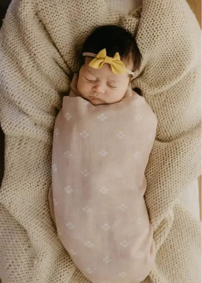 Sand-Pink Square Baby Swaddle - Sand-Pink Square Baby Swaddle - Default Title - Salt and Honey