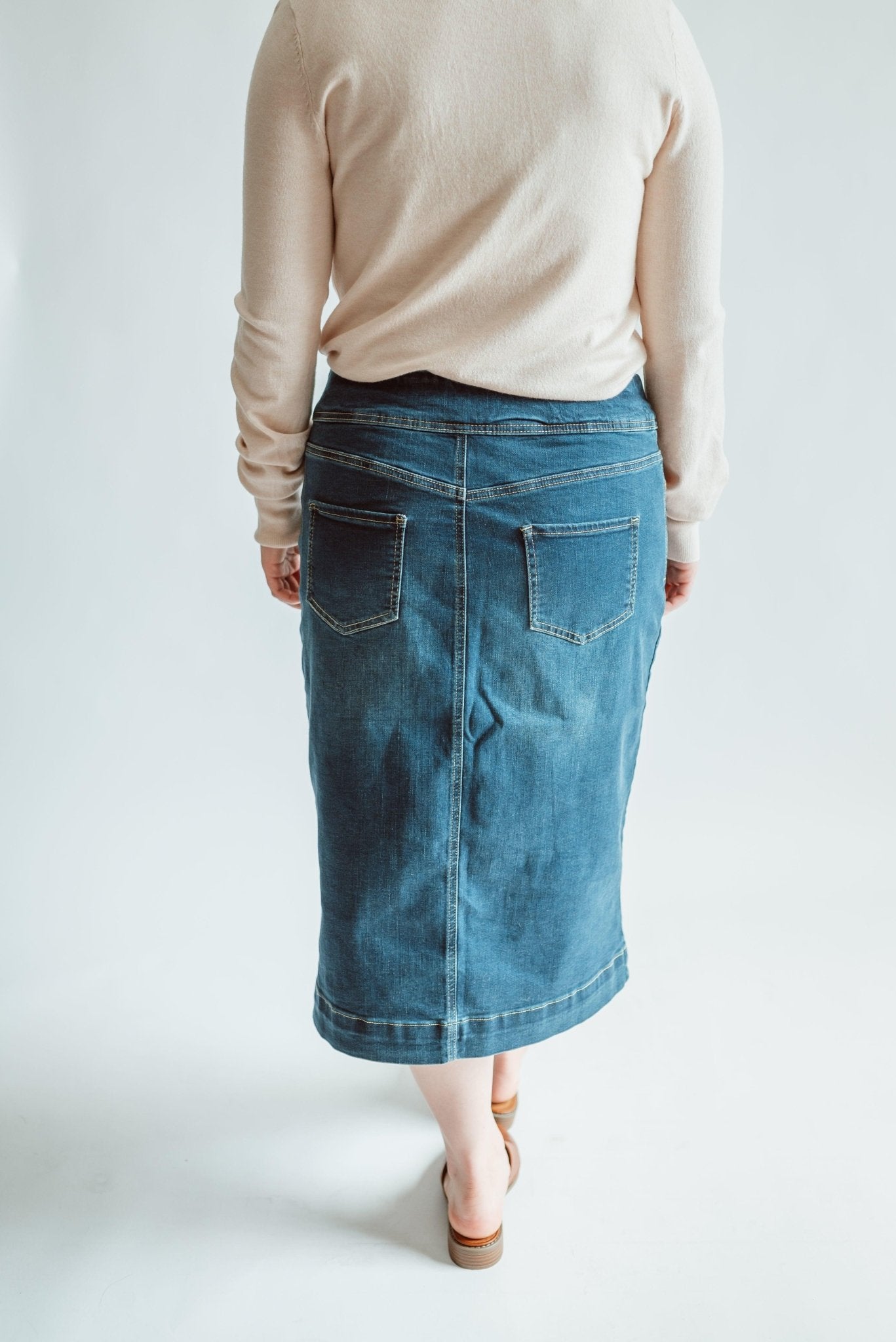 Sara 28" Skirt in Dark Wash - Sara 28" Skirt in Dark Wash - undefined - Salt and Honey