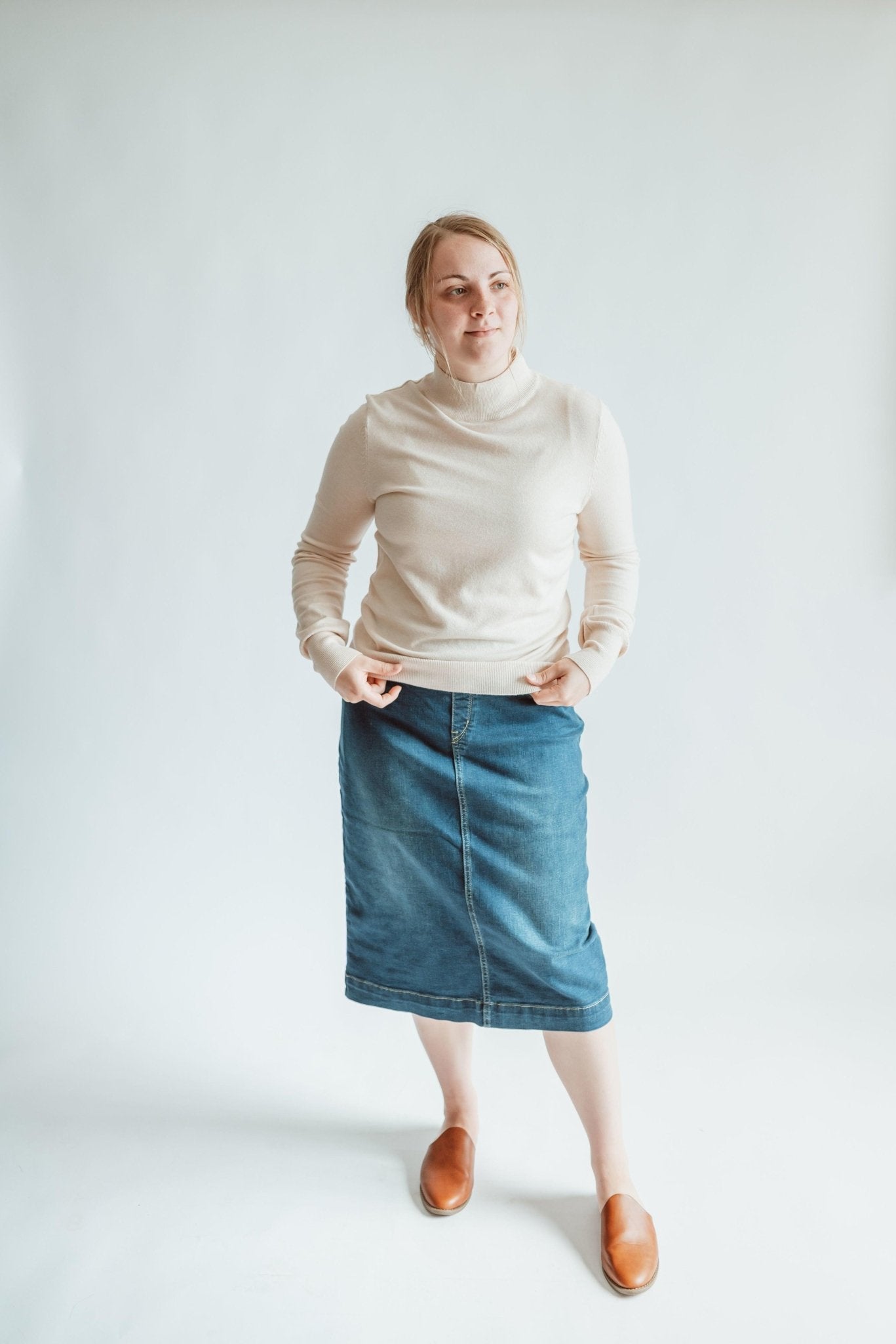 Sara 28" Skirt in Dark Wash - Sara 28" Skirt in Dark Wash - undefined - Salt and Honey