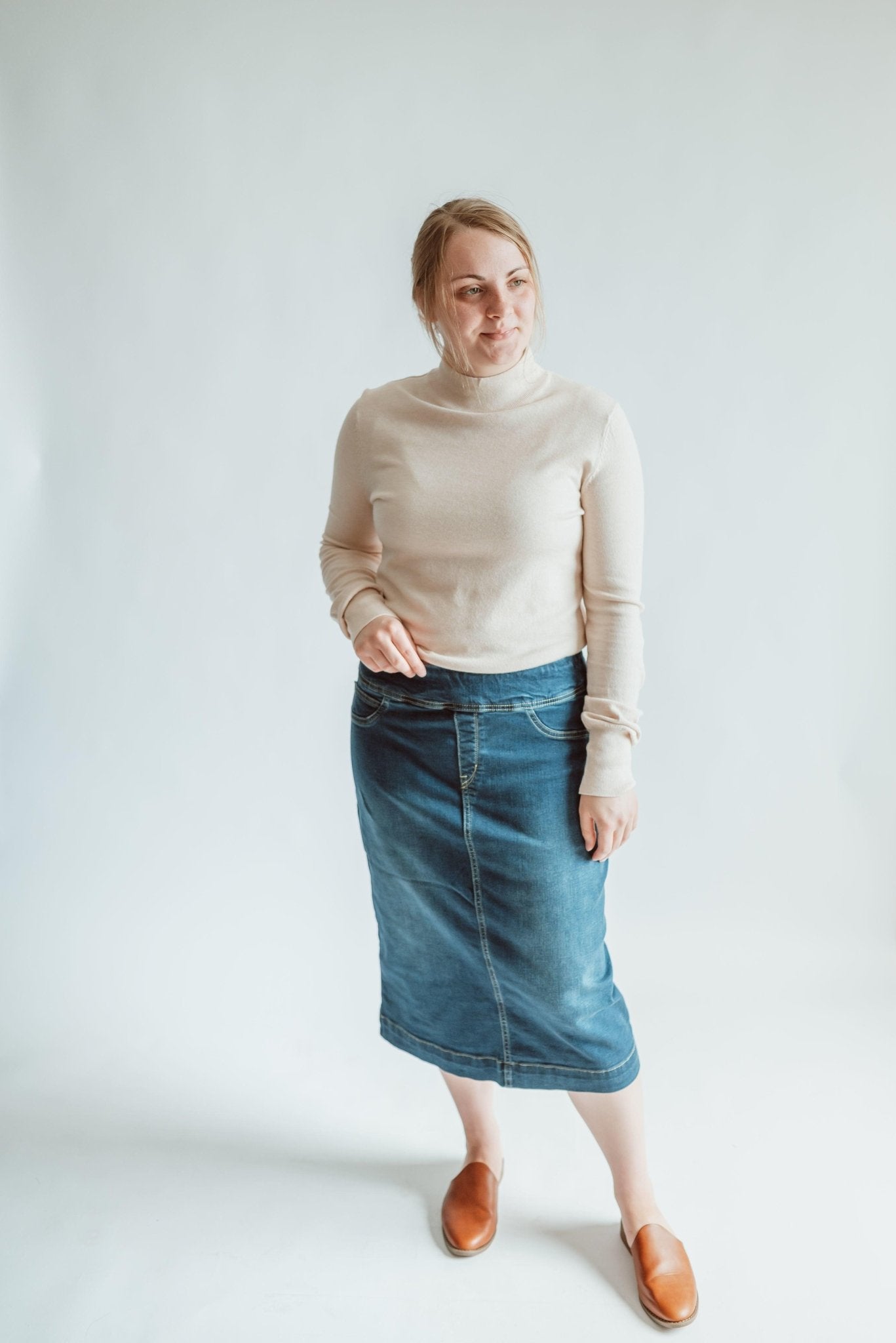 Sara 28" Skirt in Dark Wash - Sara 28" Skirt in Dark Wash - undefined - Salt and Honey