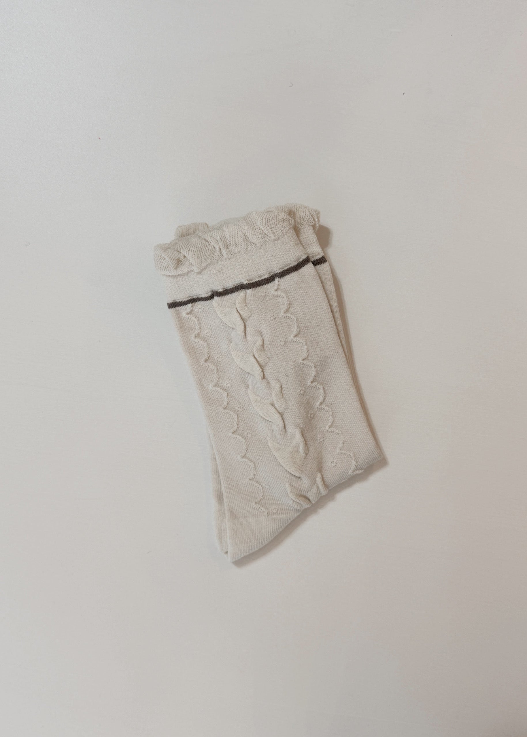 Delicate Scallop Detail Socks - Delicate Scallop Detail Socks - Default Title - Salt and Honey