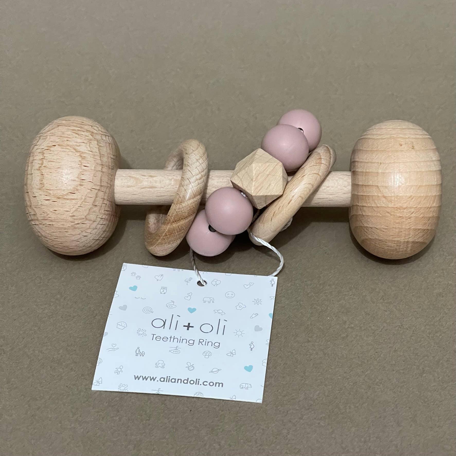 Wooden Rattle Baby Toy in Blush - Wooden Rattle Baby Toy in Blush - undefined - Salt and Honey