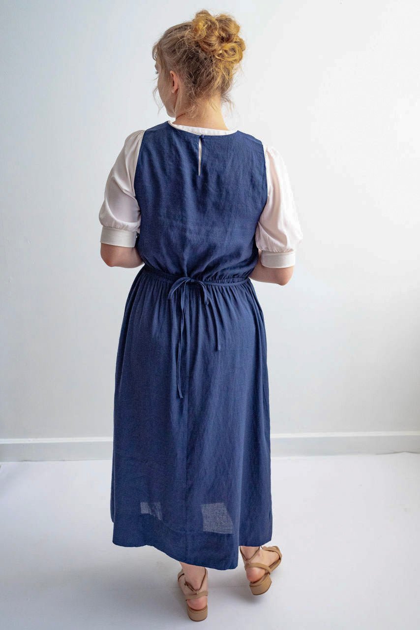 Wren Midi Jumper Dress in Navy - FINAL SALE