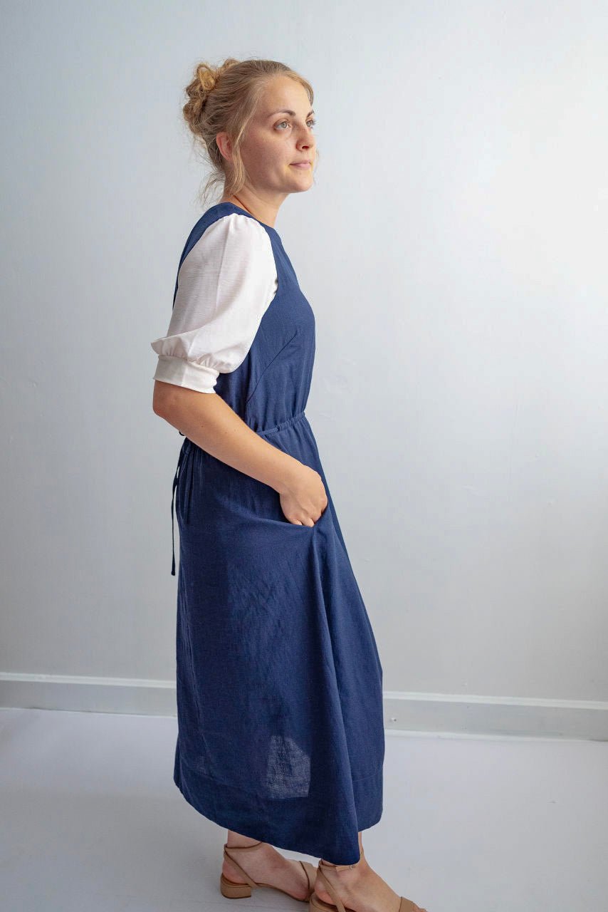 Wren Midi Jumper Dress in Navy - FINAL SALE