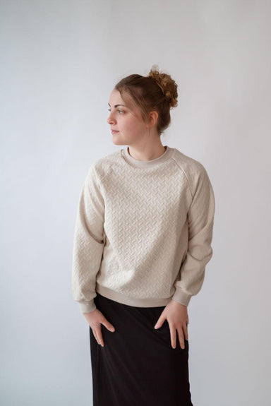 Zara Textured Sweatshirt in Sand - Zara Textured Sweatshirt in Sand - undefined - Salt and Honey