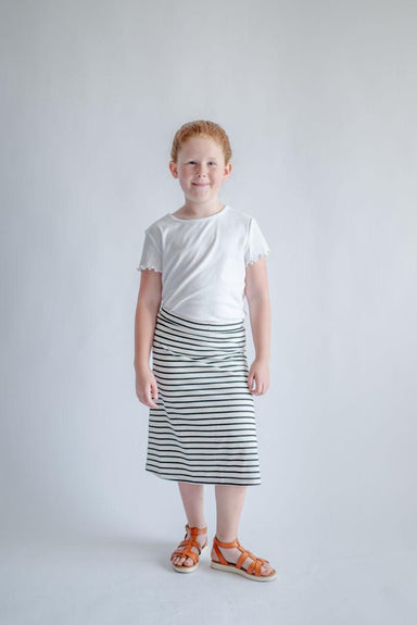Zoey Girl Skort in Cream/Black Stripes - Zoey Girl Skort in Cream/Black Stripes - undefined - Salt and Honey